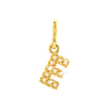 12mm Dije Oro 14k Inicial Pavé con Diamantes Naturales