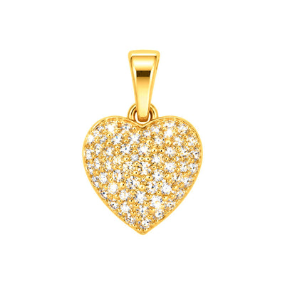 Dije Corazón Pavé Circonios Oro 18k
