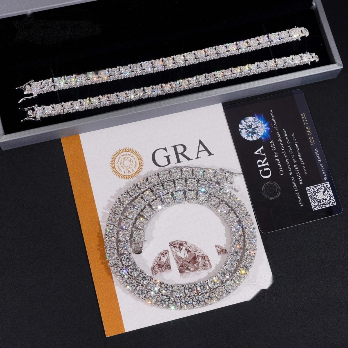 6.5mm Cadena Tenis Moissanite Zinc