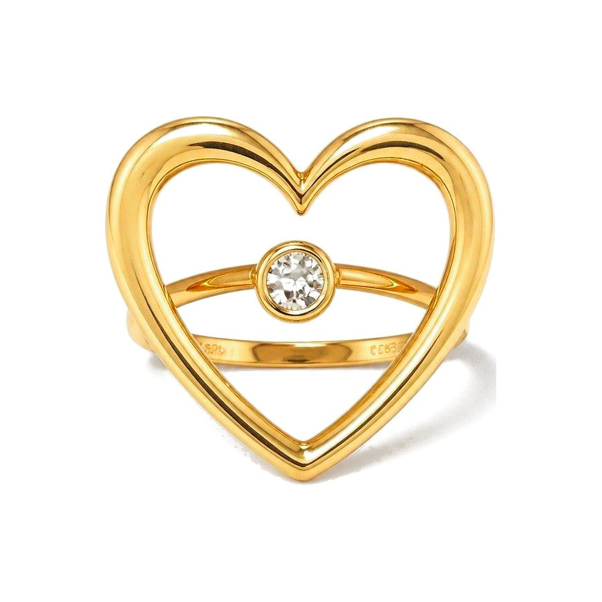 Anillo de Dama Oro 10k Corazon Abierto con Circonia - Crea7 Jewelry (foto 1 de 2)