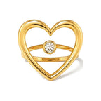 Anillo de Dama Oro 10k Corazon Abierto con Circonia - Crea7 Jewelry (foto 1 de 2)