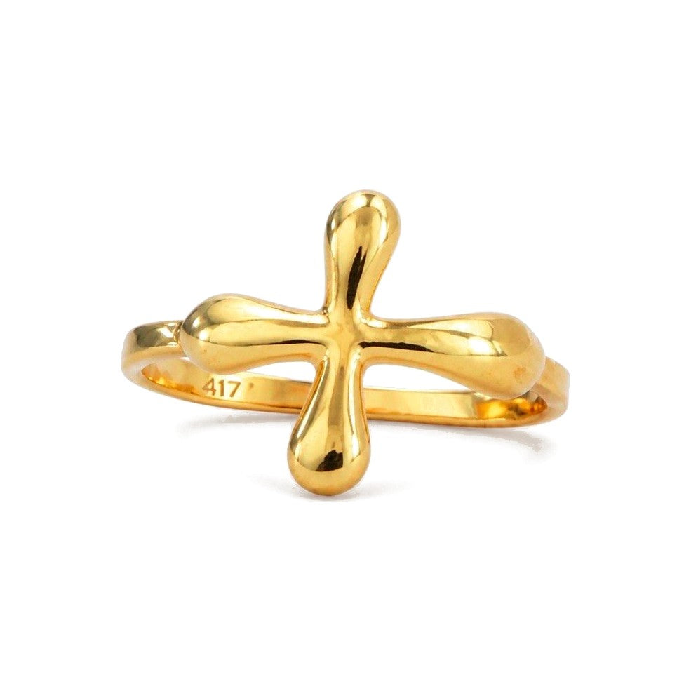 Anillo de Dama Oro 10k Cruz Lisa - Crea7 Jewelry (foto 1 de 2)