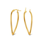 Aretes de Dama Oro 10k Argolla Larga Gota Torcida