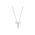 7mm Collar Oro Blanco 14k Inicial Pavé con Diamantes Naturales
