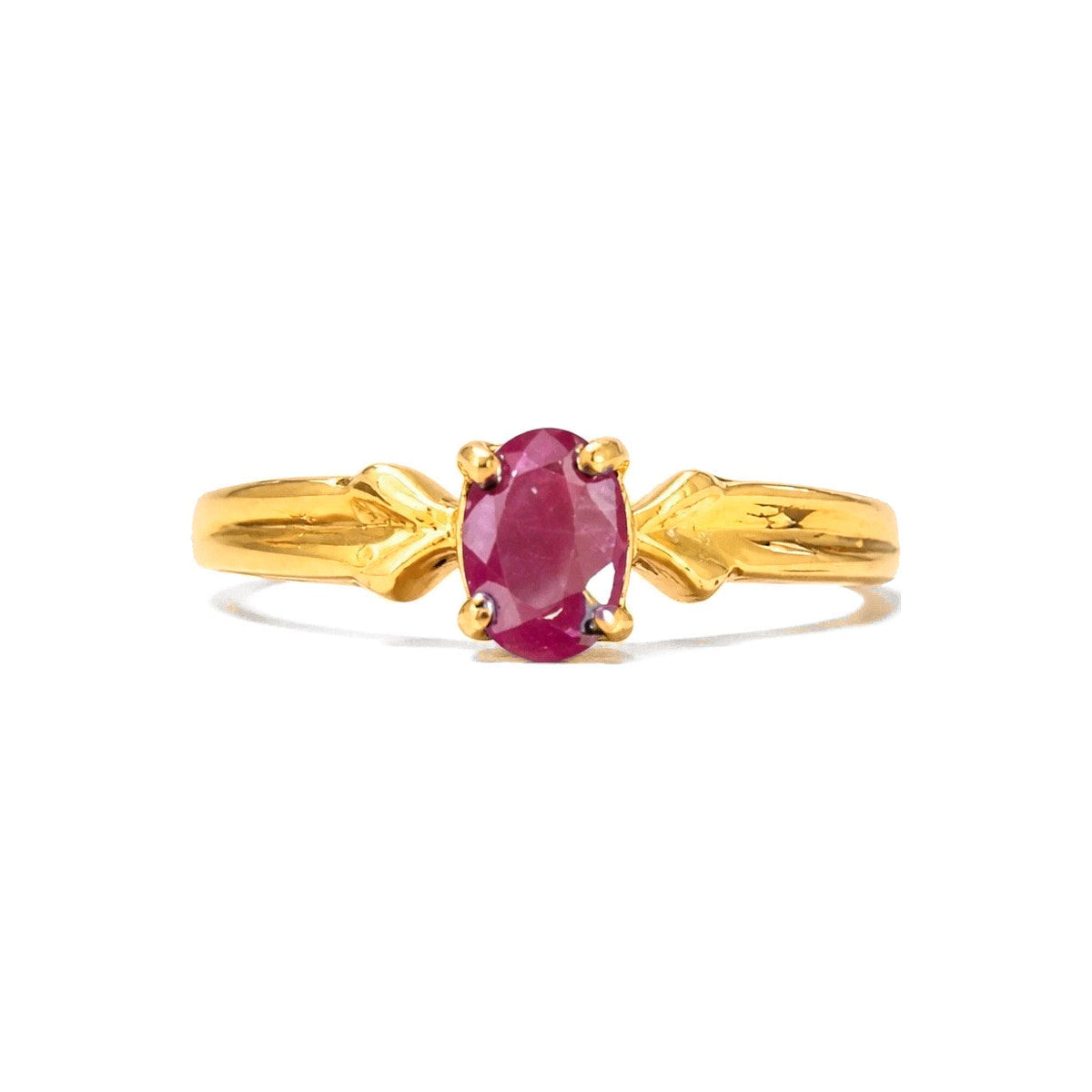 Anillo de Dama Oro 10k Solitario Ovalado Rosa