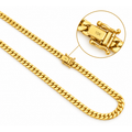 Cadena Oro 10k Cubana con Broche de Caja 4mm 22 Pulgadas