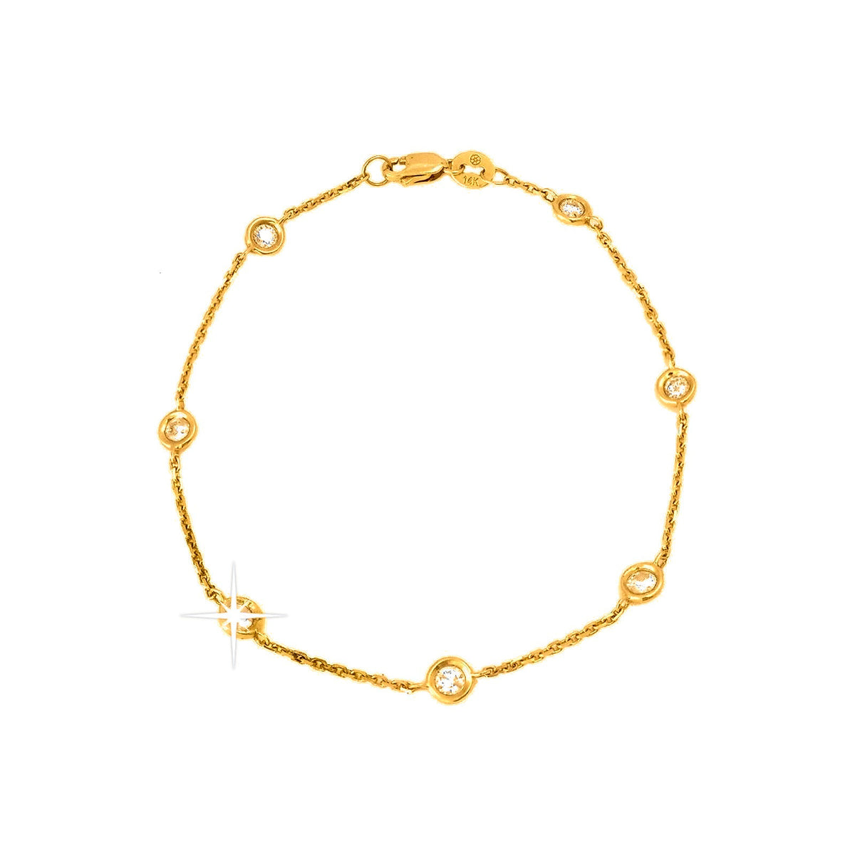 Brazalete de Dama Oro 14k Redondos con Diamantes Naturales