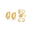 Aretes de Dama Oro 14k Huggie con Picos