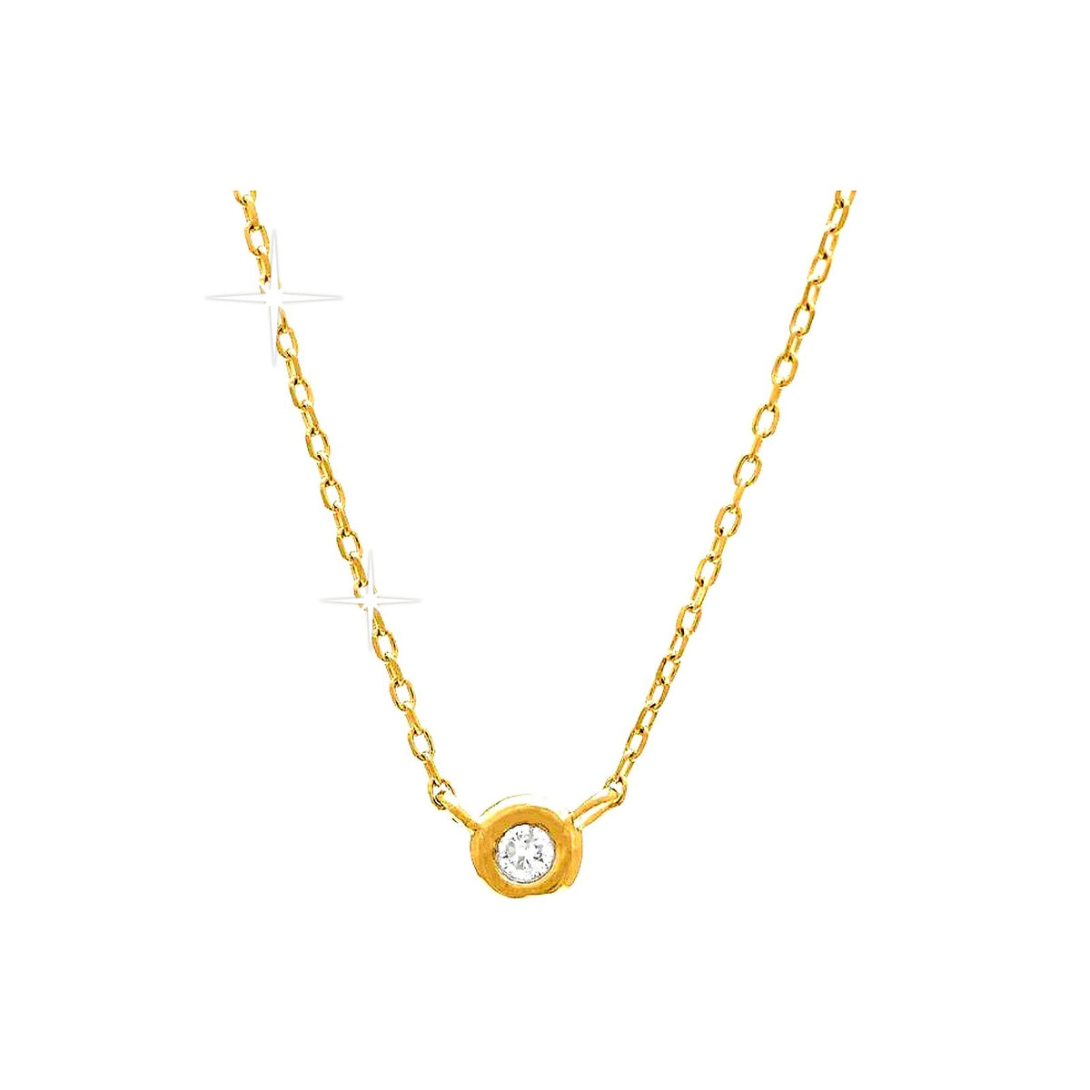 3.5mm Collar Oro 14k Redondos con Diamantes Naturales
