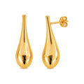 Aretes de Dama Oro 10k Gota Larga Lisa Colgante