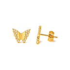 Aretes de Dama Oro 10k Mariposa con Ala de Circonios