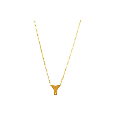 8mm Collar Oro 14k Inicial con Diamantes Naturales