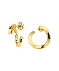 Aretes de Dama Oro 10k Argolla Abierta Plana Envolvente