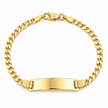 3mm Brazalete de Dama Oro 10k Eslabón Cubano Sólido con Placa