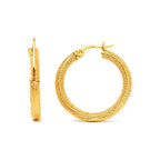 Aretes de Dama Oro 10k Argolla Malla Punteada