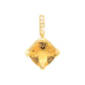 7mm Dije Oro 14k con Citrino y Diamantes Naturales