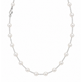 Cadena Oro Blanco 14k con Perlas 5mm 18 Pulgadas