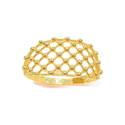 Anillo de Dama Oro 14k Malla de Esferas