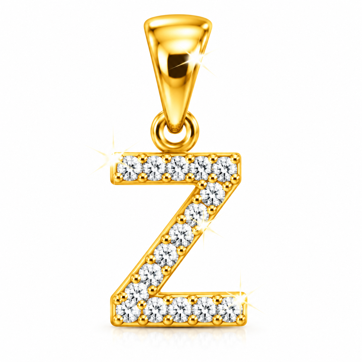 Dije Letra Z Oro 10k con Diamantes Naturales