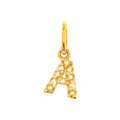 12mm Dije Oro 14k Inicial Pavé con Diamantes Naturales