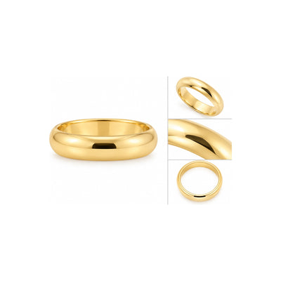 4.5mm Anillo de Matrimonio de Hombre Oro 10k Banda Lisa Sólida