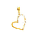 14.5x20mm Dije Oro 14k Corazón Pavé con Diamantes Naturales