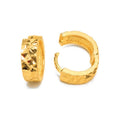 Aretes de Dama Oro 14k Aro Grueso Diamantado con Bolitas