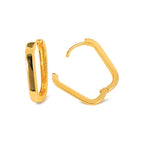 Aretes de Dama Oro 14k Aro Liso Angular