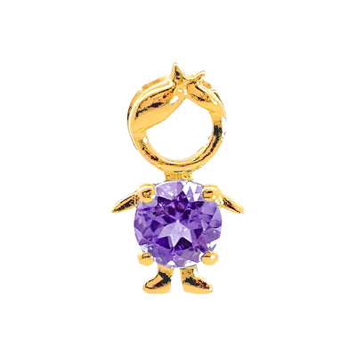 6x11mm Dije Oro 14k Niño con Amatista