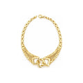 Brazalete de Dama Oro 14k Eslabones Planos con Cuadros Entrelazados
