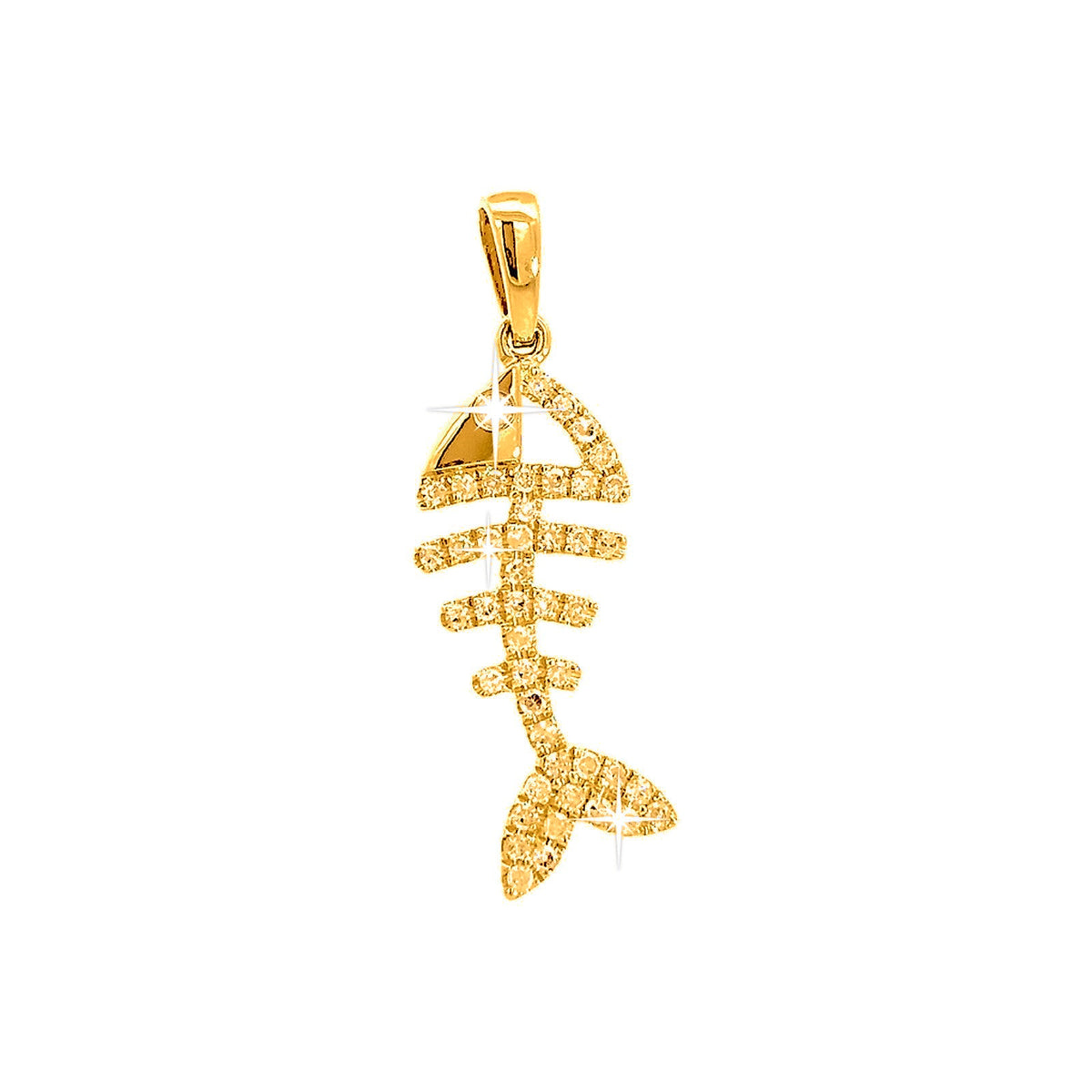 7x19mm Dije Oro 14k Pavé con Diamantes Naturales