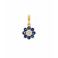 Dije Flor de Zafiros con Diamantes Naturales Oro 14k
