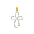 Dije Oro 14k Cruz con Diamantes Naturales