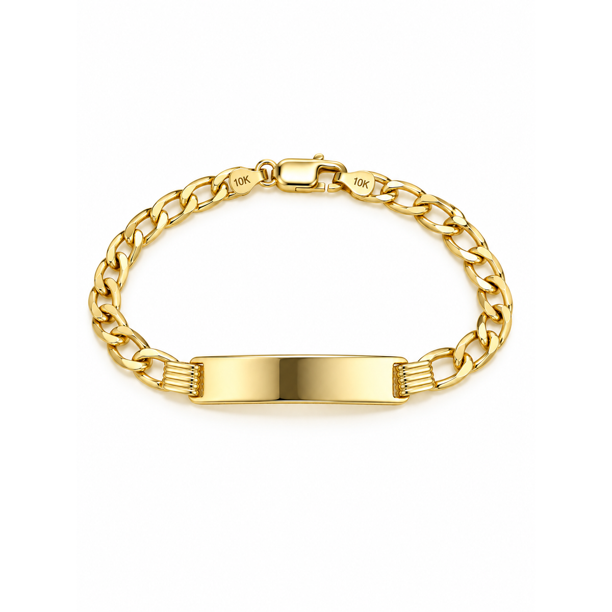 5mm Brazalete Infantil Oro 10k Cubano con Placa 6 Pulgadas