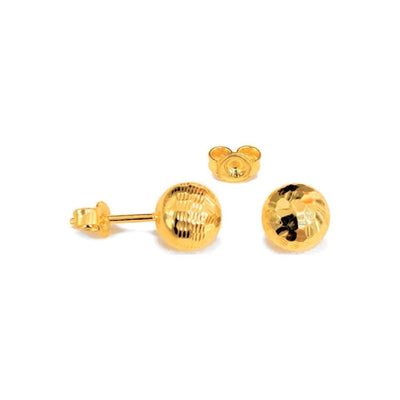 Aretes de Dama Oro 10k Bolita Facetada