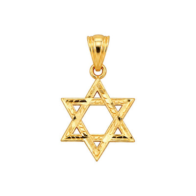 Dije Estrella de David Oro 10k Diamantada 17mm