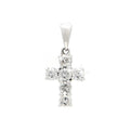 Dije Oro Blanco 14k Cruz con Diamantes Naturales