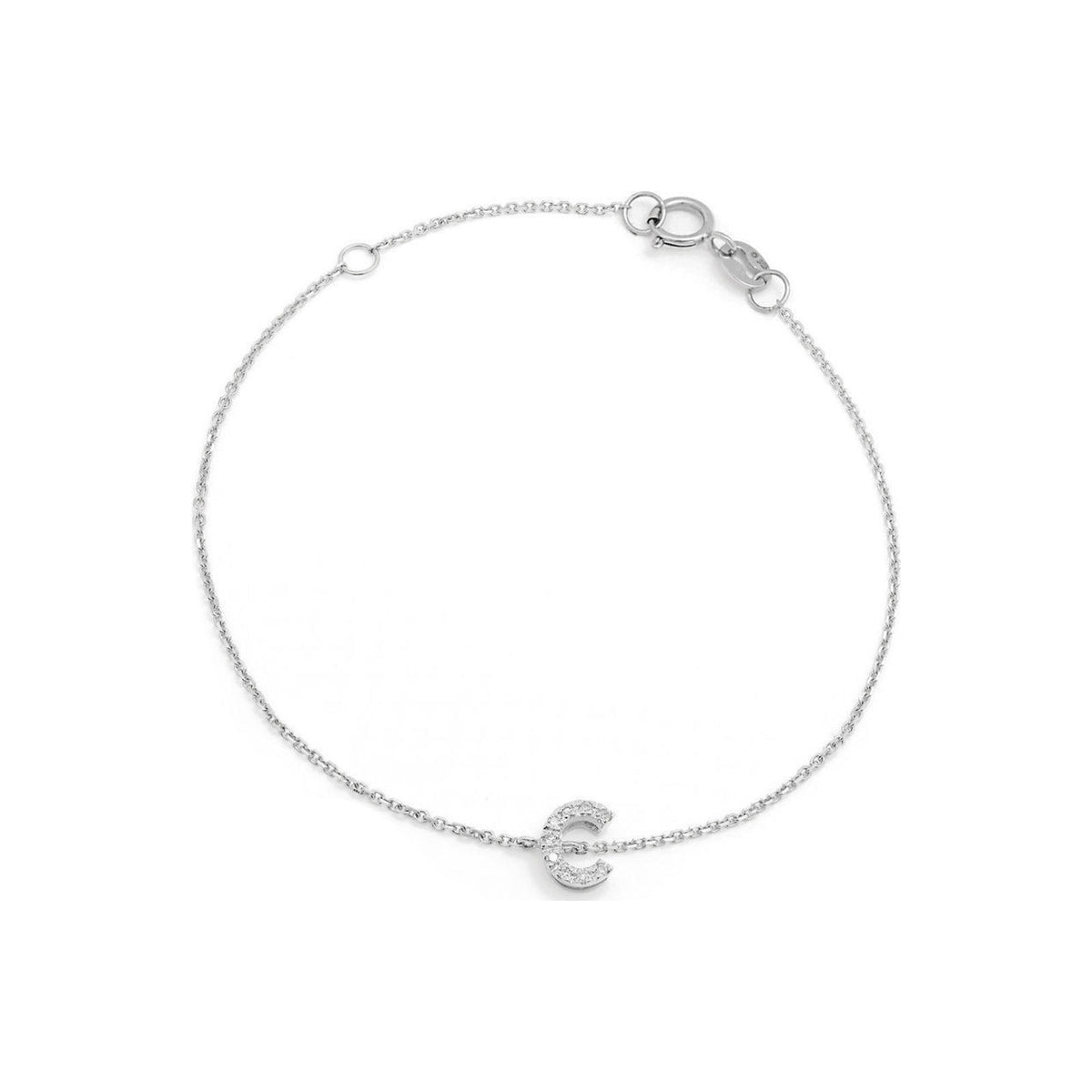 Brazalete de Dama Oro Blanco 14k Inicial