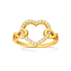 Anillo de Dama Oro 10k Corazón Calado con Nudos