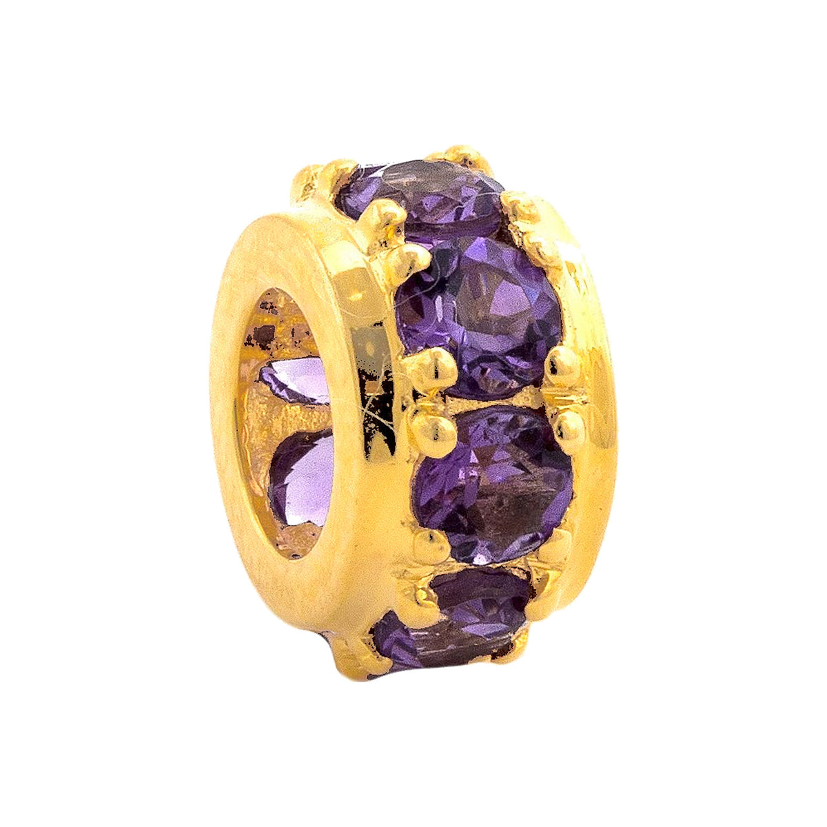 Dije Oro 14k Redondos con Amatista