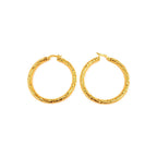 Aretes de Dama Oro 14k Argolla Grande Diamantada