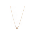 5mm Collar Oro Rosa 14k con Halo Redondos con Diamantes Naturales