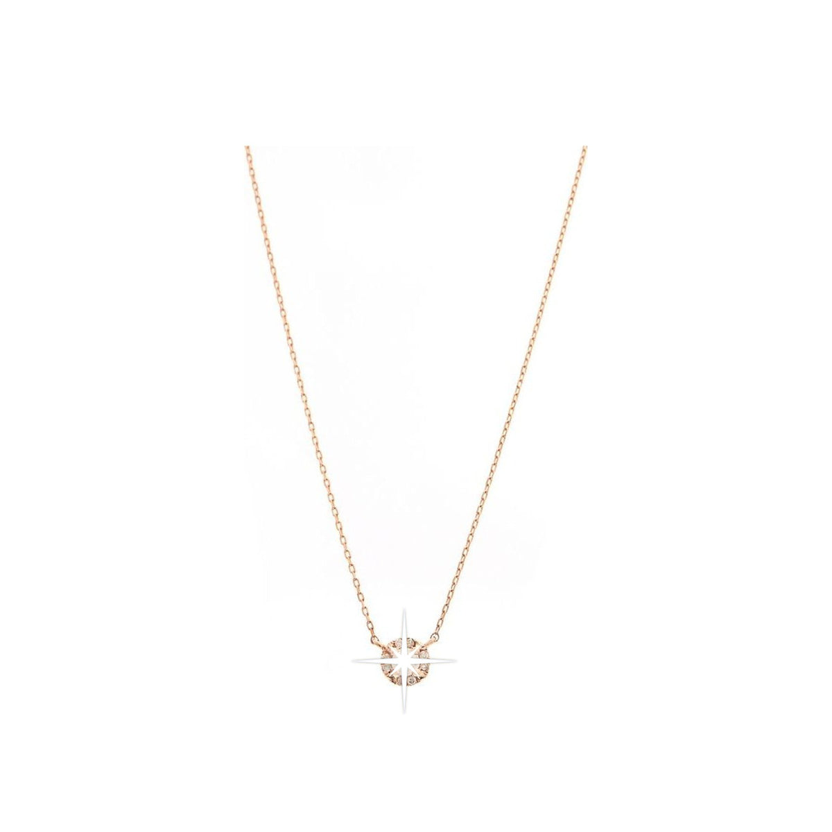 5mm Collar Oro Rosa 14k con Halo Redondos con Diamantes Naturales