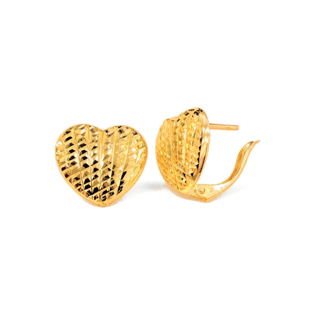 Aretes de Dama Oro 10k Corazón Diamantado