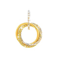13x18.6mm Dije Oro Tricolor 14k Redondos Pavé con Diamantes Naturales