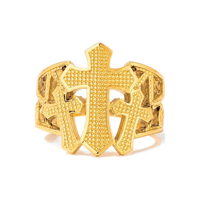 Anillo de Hombre Oro 10k Tres Cruces