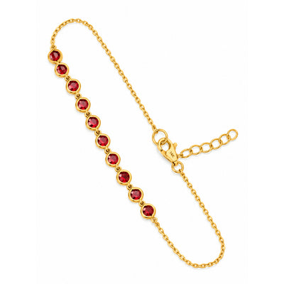 Brazalete de Dama Oro 14k con Circonios Rojos