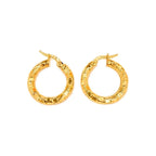 Aretes de Dama Oro 10k Argolla Facetada