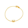 Brazalete de Dama Oro 14k Inicial con Diamantes Naturales
