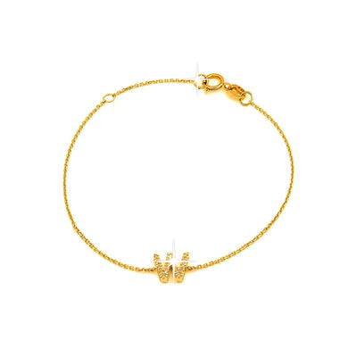 Brazalete de Dama Oro 14k Inicial con Diamantes Naturales